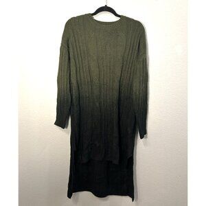 💚 🖤 Vintage Korean Dark Green & Black Ombre Knitted Top – Small 🖤💚
